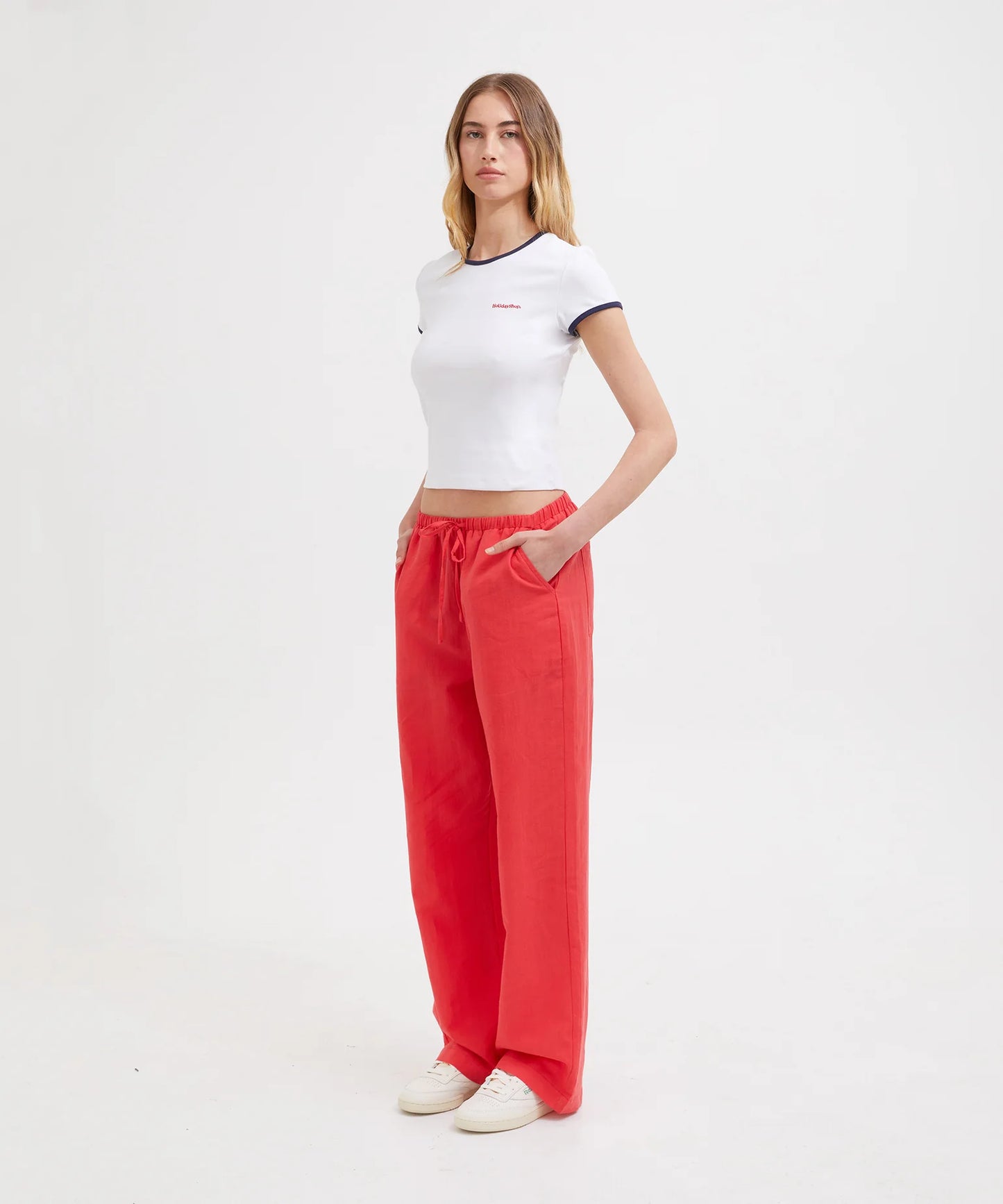 HS BABY TEE - WHITE/NAVY/RED