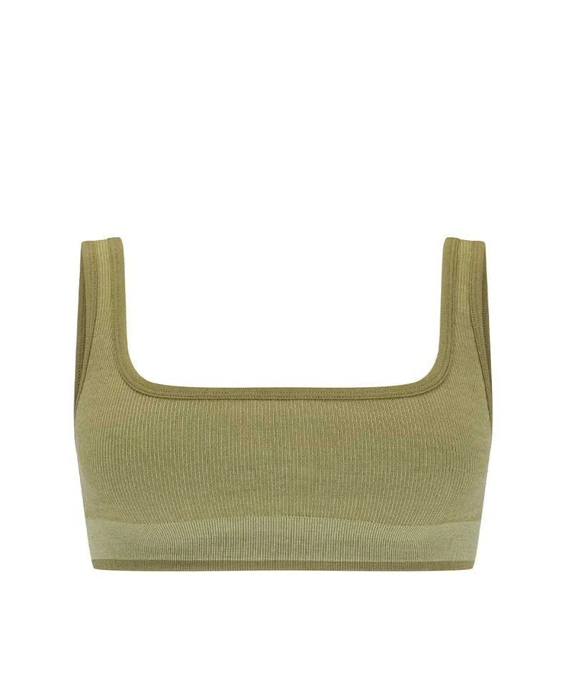 M19 FINE RIB WOOL BRALET - FAUNA