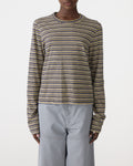 STRIPE SLIM L/S T-SHIRT - NAVY/CITRUS/WHITE