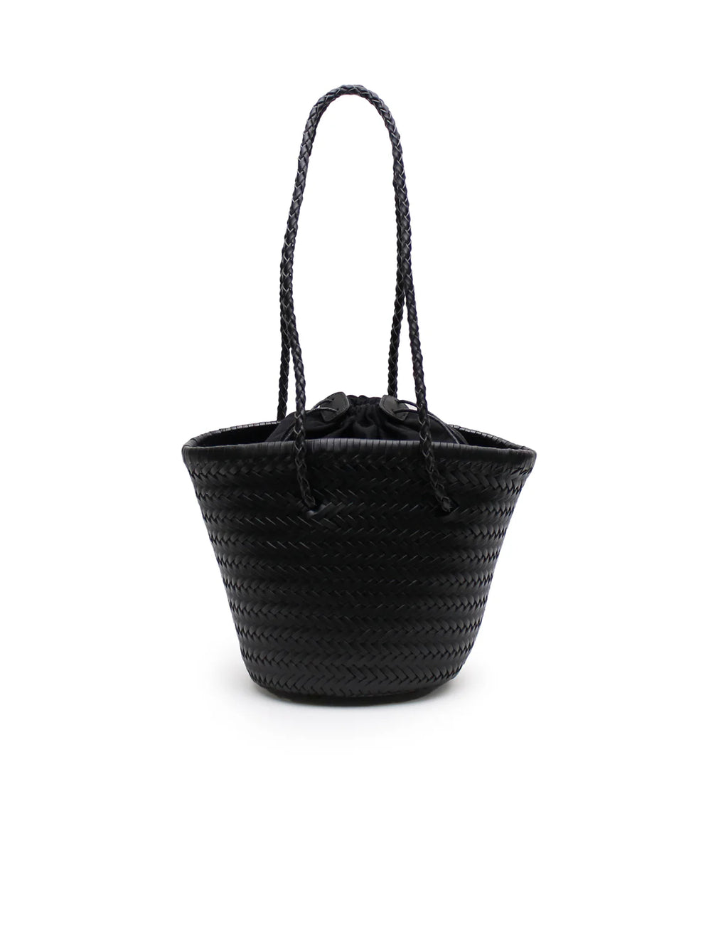 WOVEN BUCKET BAG - BLACK