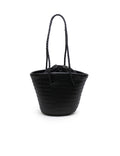 WOVEN BUCKET BAG - BLACK