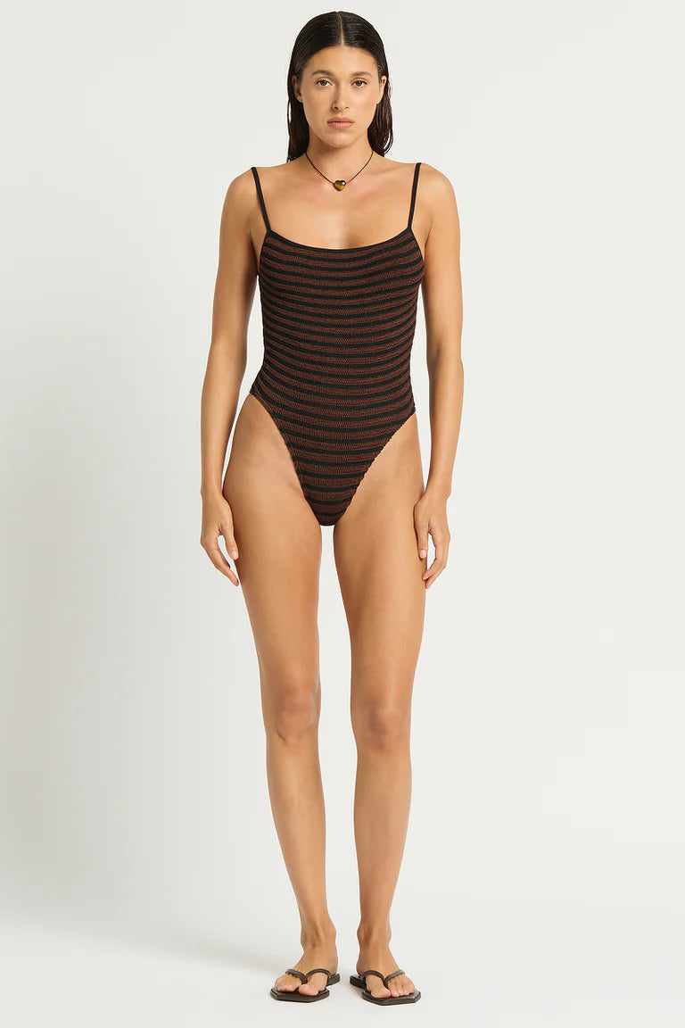 THE LOW PALACE ONEPIECE - CAROB / BLACK