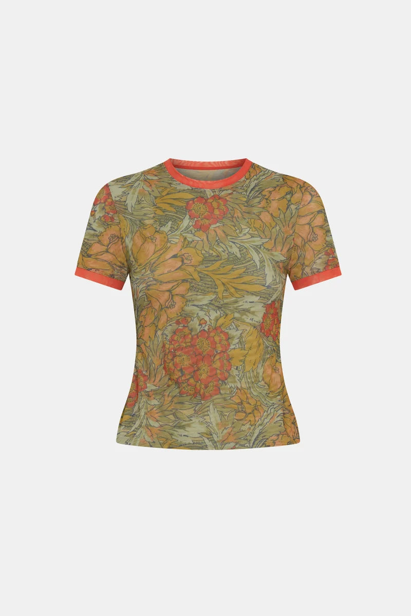 (PRE-ORDER) ELIANA MESH FITTED TEE - ALIERA FLORAL MINT