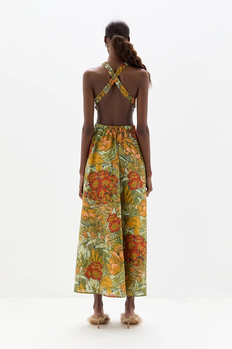(PRE-ORDER) ELIANA CROSS BACK MAXI DRESS - ALIERA FLORAL MINT