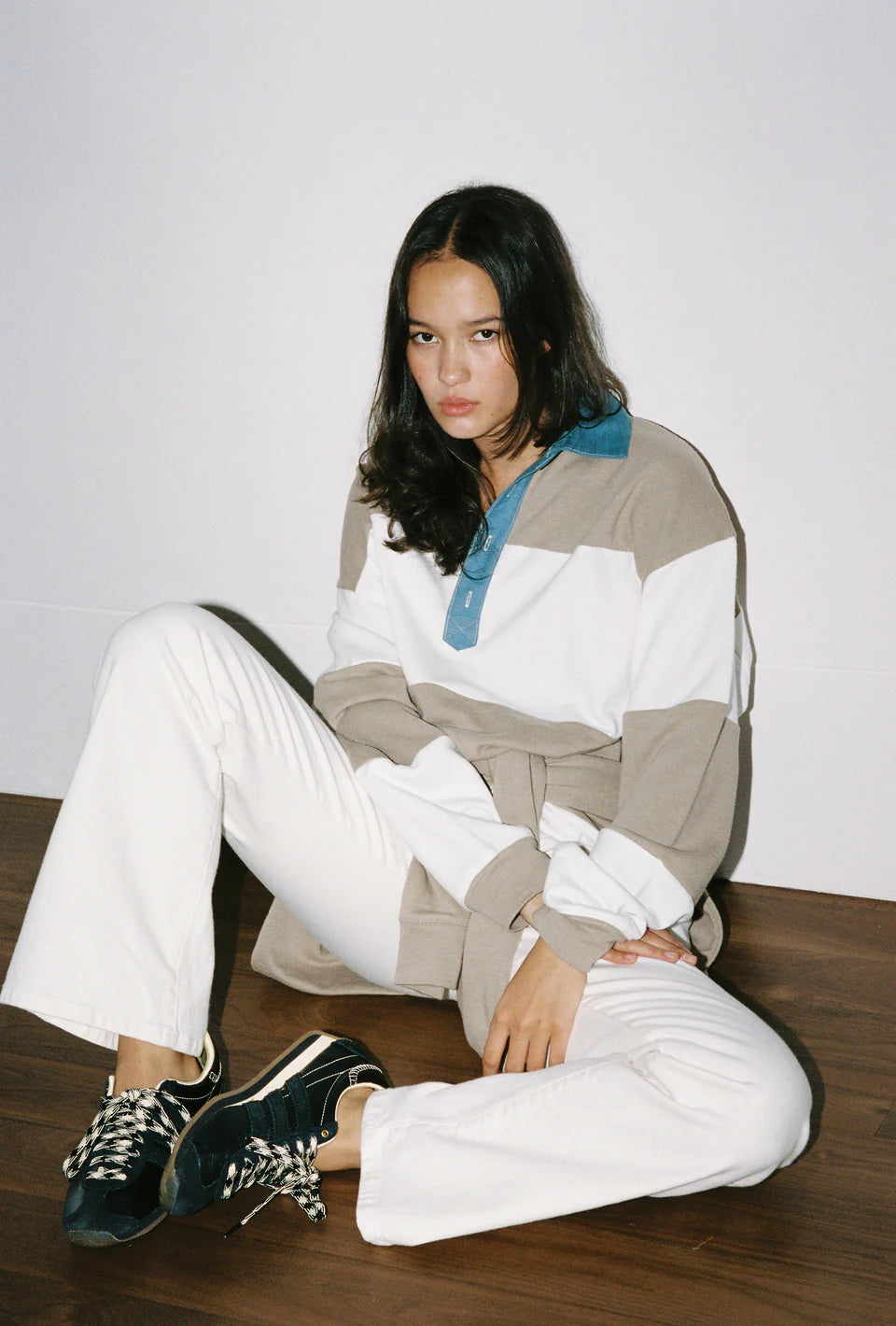 THE MARCO POLO - MUSHROOM BONE STRIPE