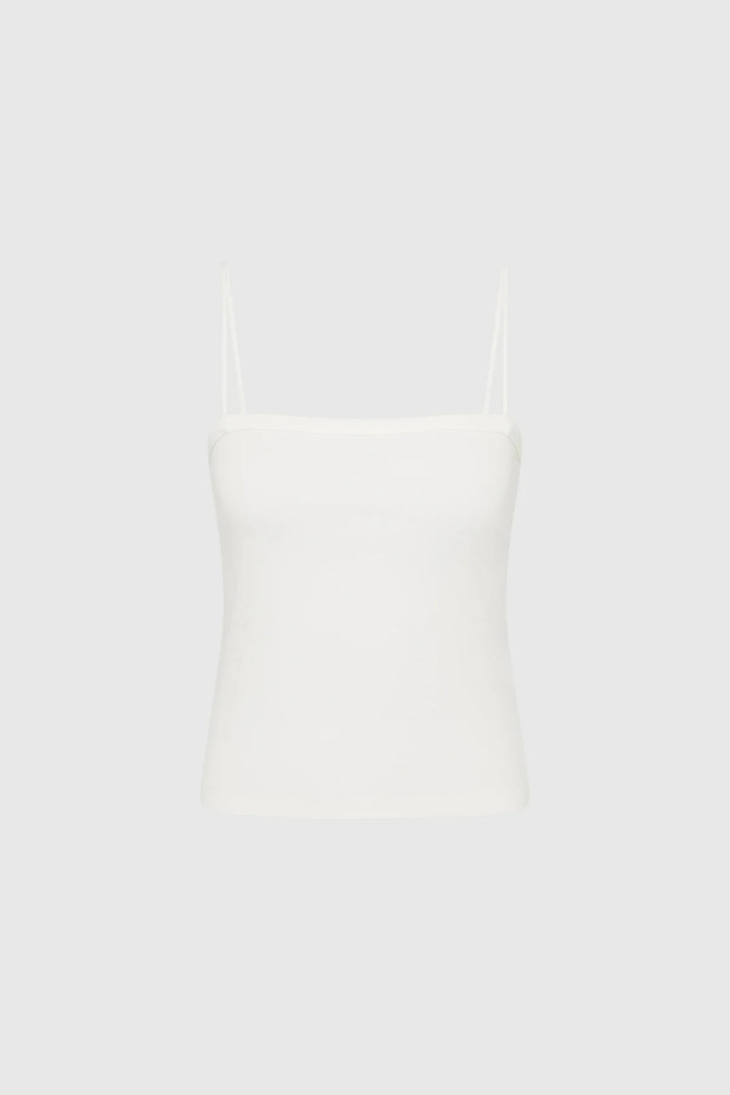 ORGANIC COTTON SQUARE NECK CAMI - WHITE