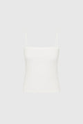ORGANIC COTTON SQUARE NECK CAMI - WHITE
