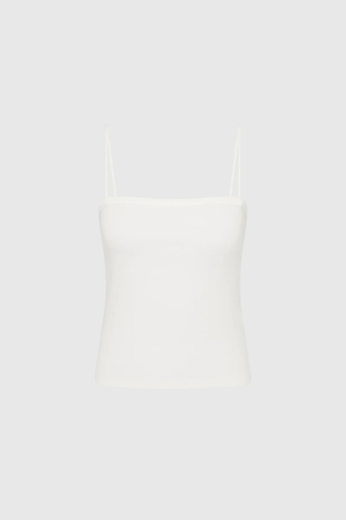 ORGANIC COTTON SQUARE NECK CAMI - WHITE