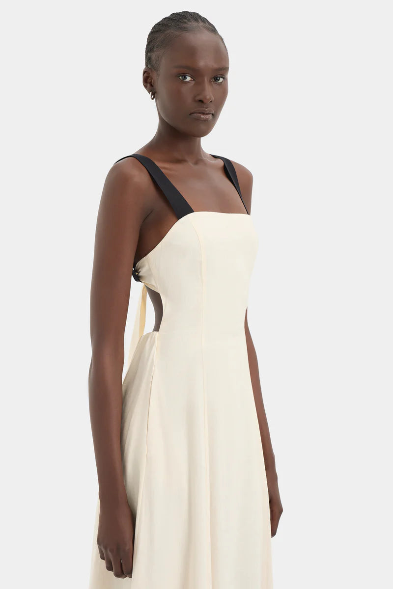 AYLA TIE BACK MAXI DRESS - BONE