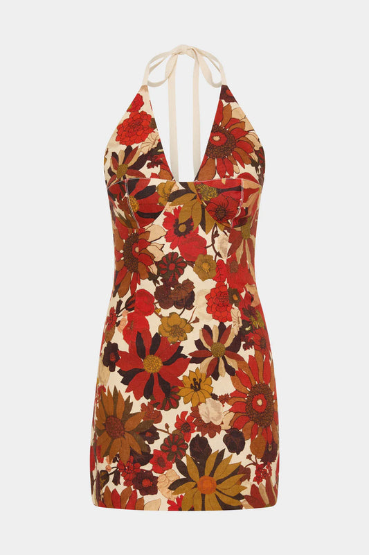 CASTELLA MINI DRESS - FLORA ROSSO