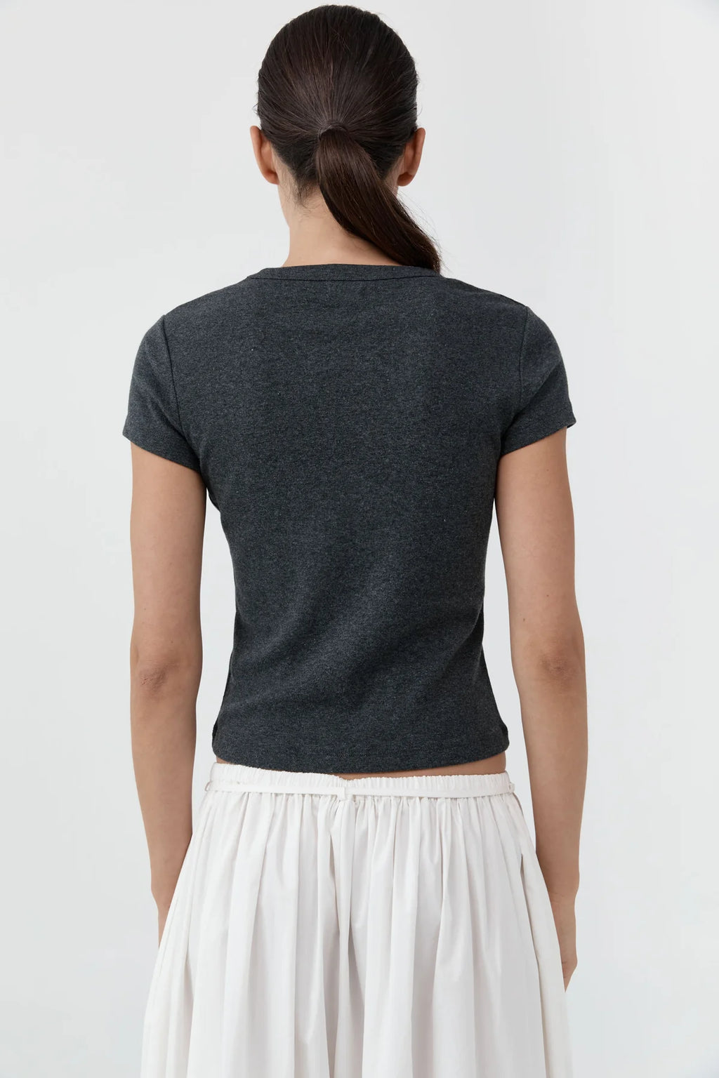 ORGANIC COTTON BABY TEE - CHARCOAL MELANGE