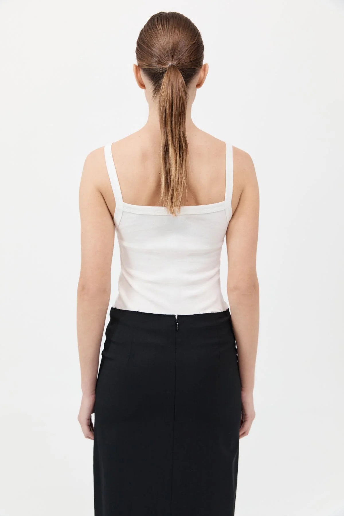 ORGANIC COTTON SQUARE NECK TANK - WHITE