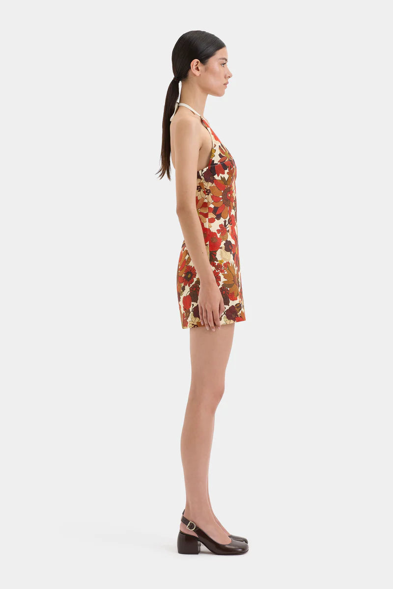 CASTELLA MINI DRESS - FLORA ROSSO