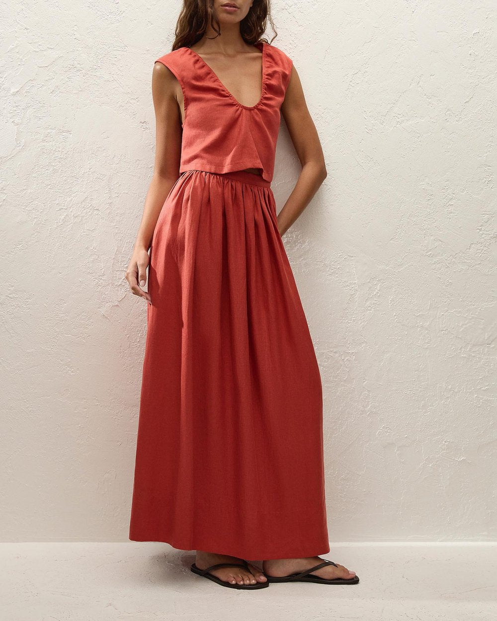 PERLA SKIRT - DUSTY TOMATO