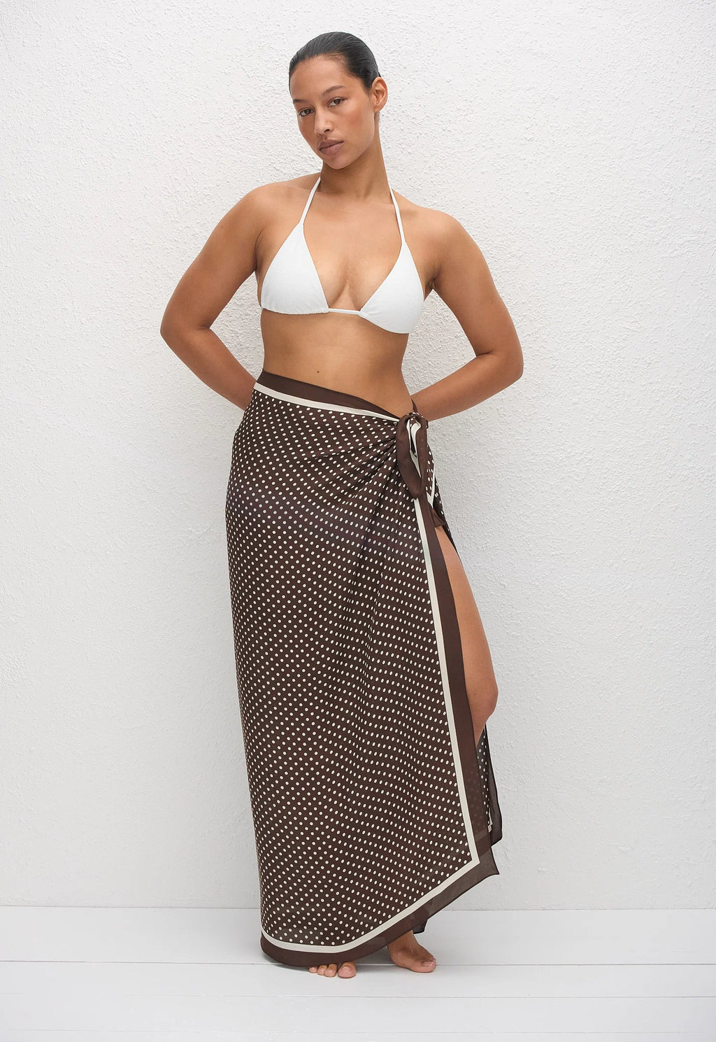SILK SARONG - POLKA DOT CHOCOLATE