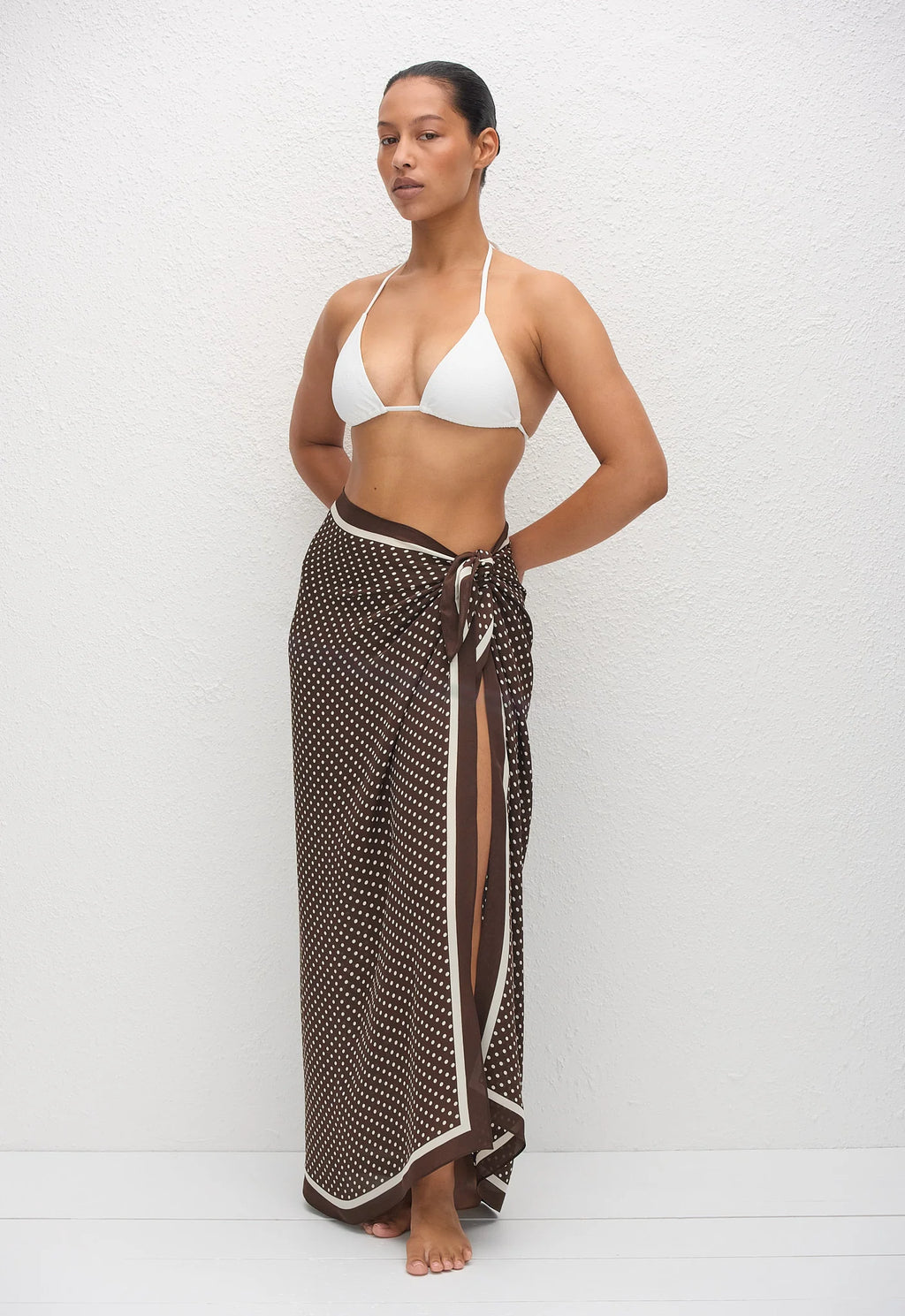 SILK SARONG - POLKA DOT CHOCOLATE