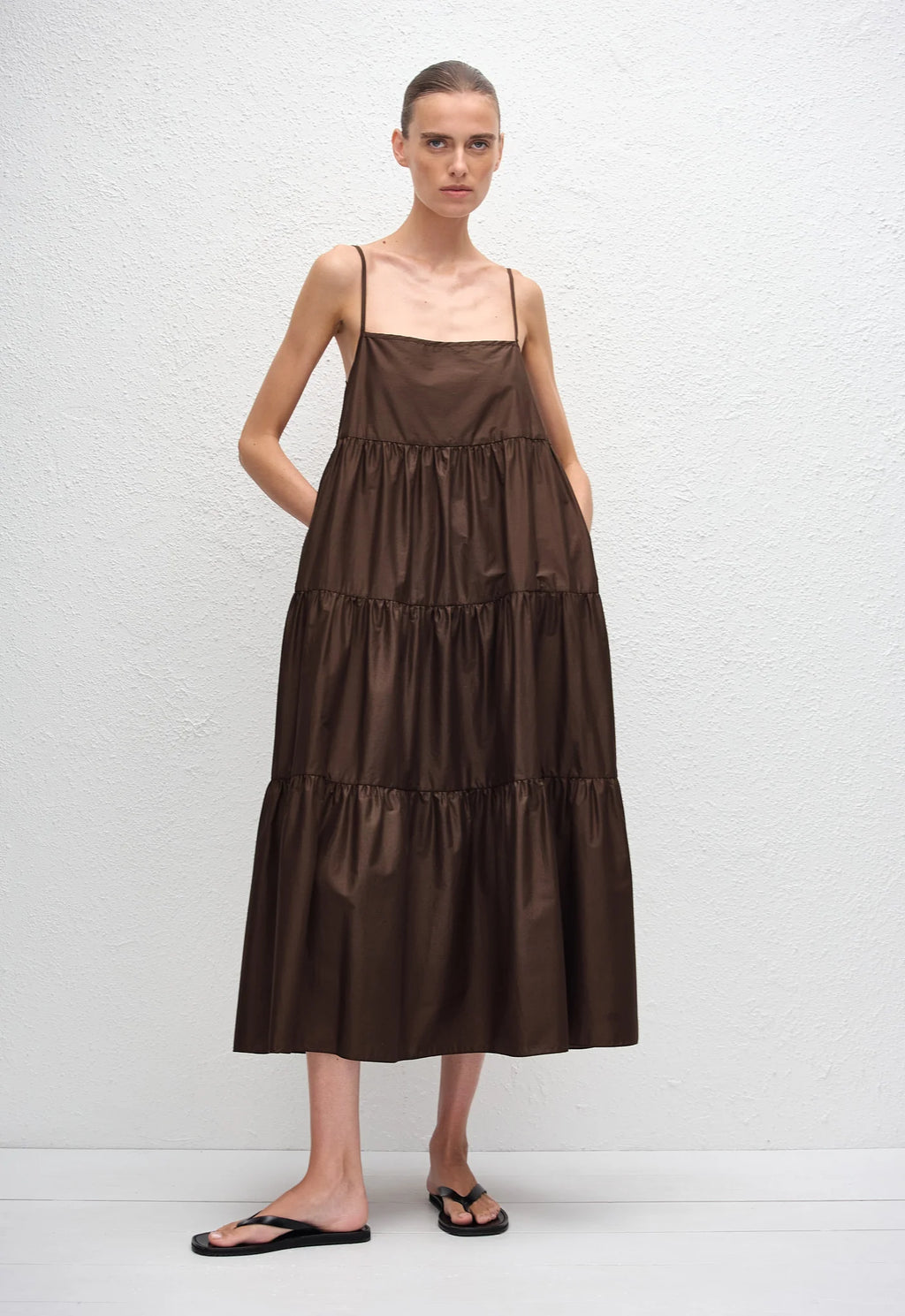 TIERED SUNDRESS - CHOCOLATE