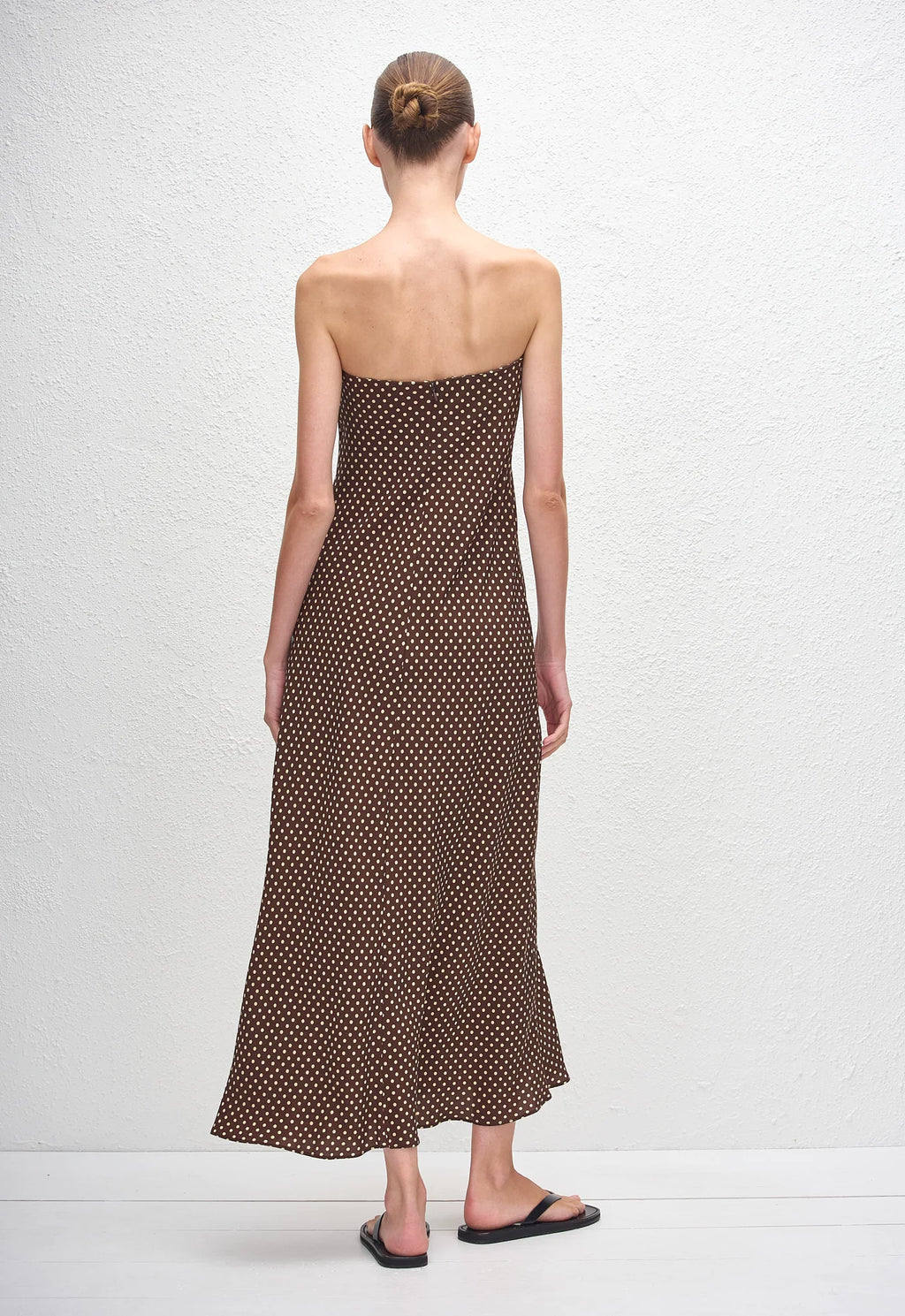 BIAS COLUMN DRESS - POLKA DOT CHOCOLATE