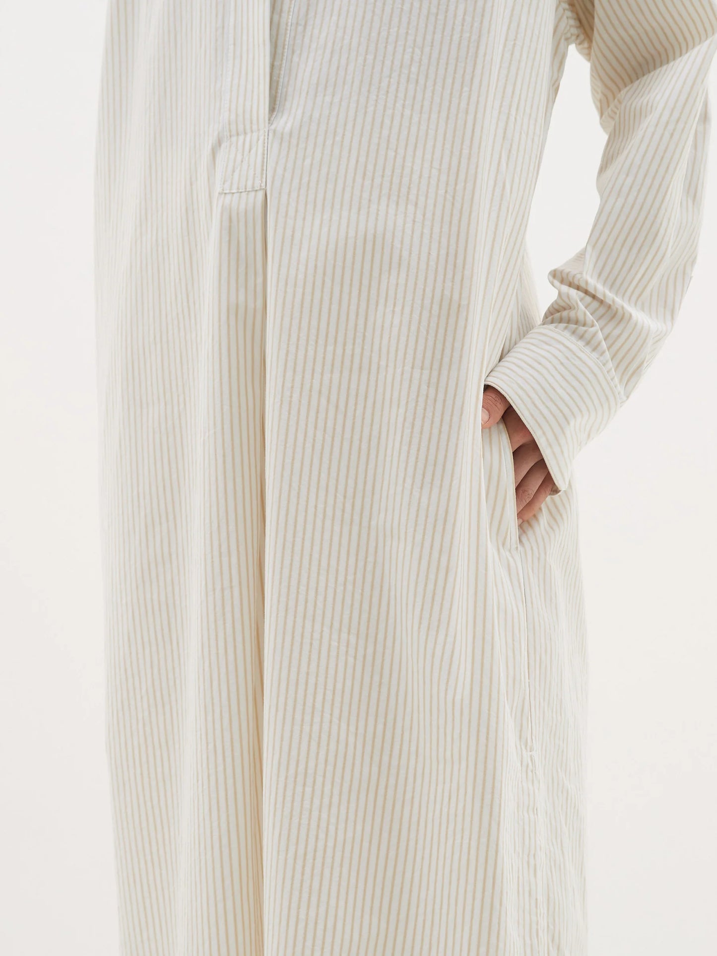 STRIPE TUNIC DRESS - SAND/WHITE