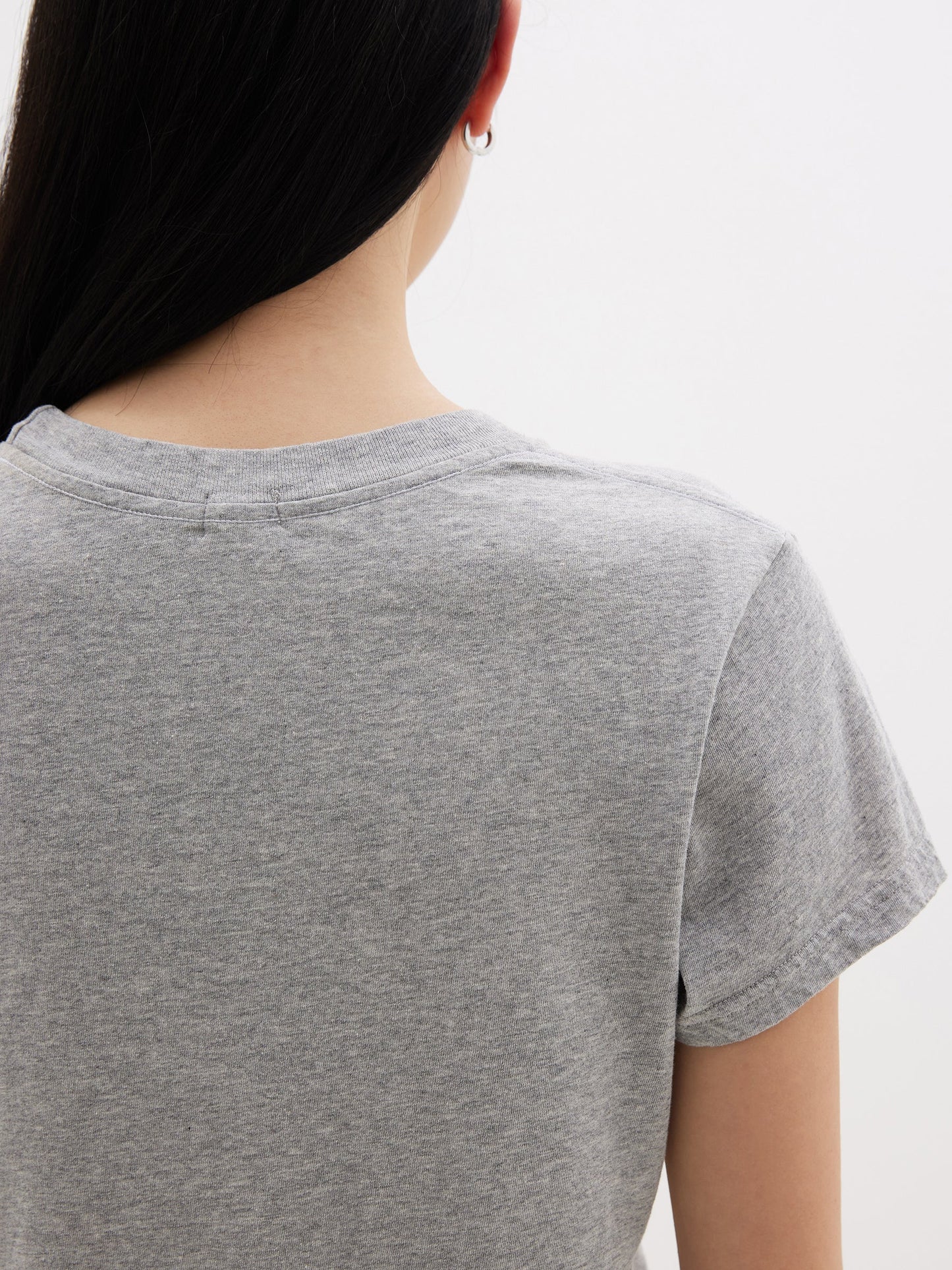 RAW EDGE BABY TSHIRT - GREY MARL