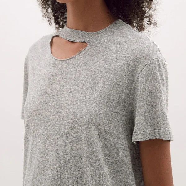 RAW CUTOUT S/S TSHIRT - GREY MARL