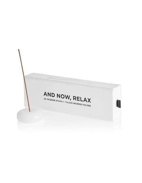 AND NOW RELAX INCENSE SET - SAINTE T/WHITE PEBBLE