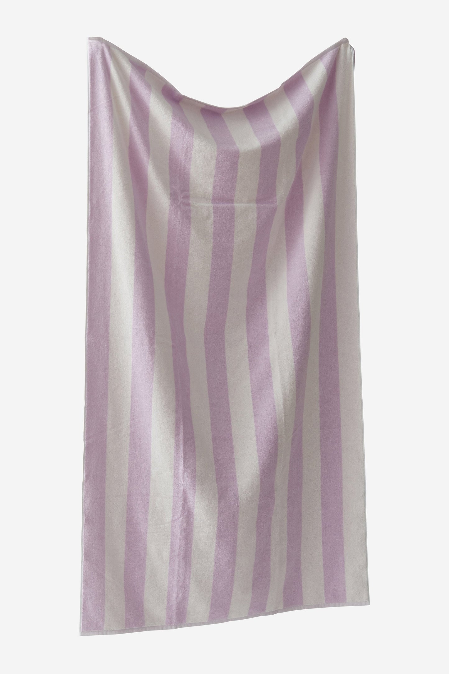 SINGLE LARGE TOWEL - LILAC WIDE STRIPE