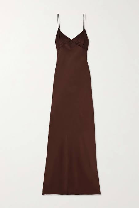 SANTIANA MAXI DRESS - DARK TRUFFLE