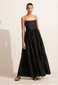 TIERED LOW BACK SUNDRESS - BLACK