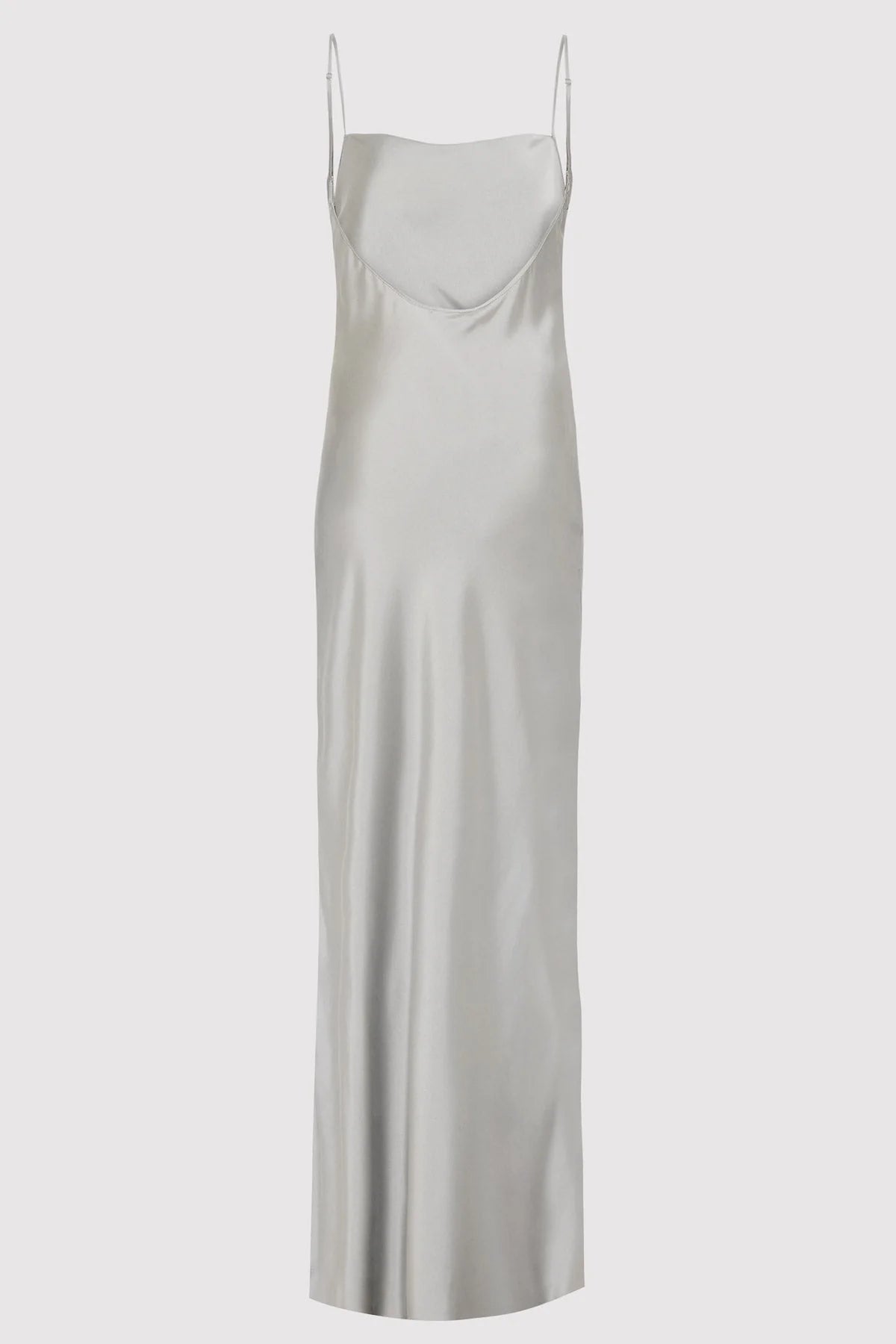 LOW BACK SLIP DRESS - SILVER