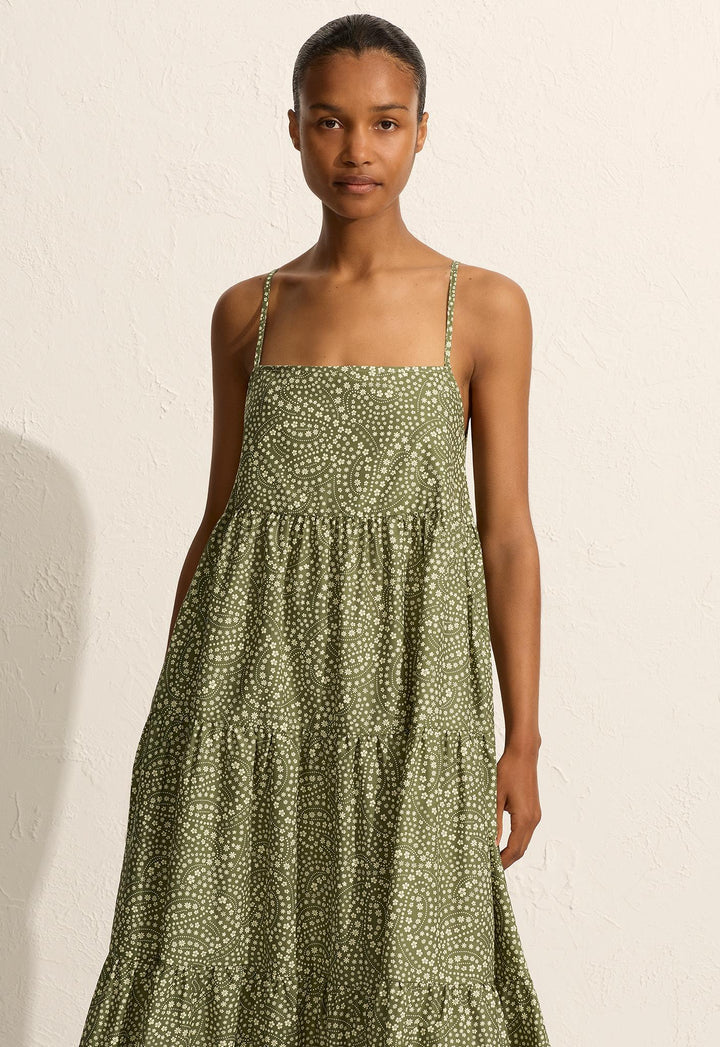 TIERED SUNDRESS - JASMINE OLIVE