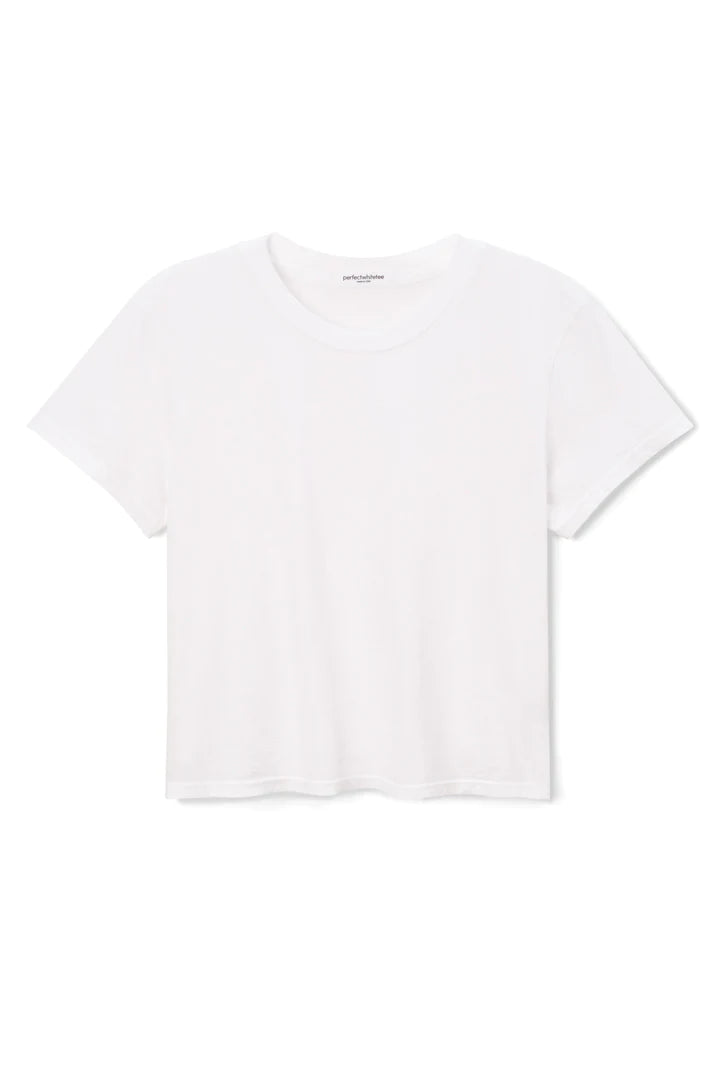 LENA SHORT SLEEVE BOXY TEE - WHITE