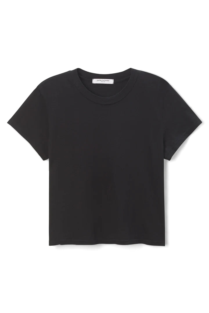 LENA SHORT SLEEVE BOXY TEE - BLACK