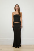 STRAPLESS KNIT TOP - BLACK METALLIC