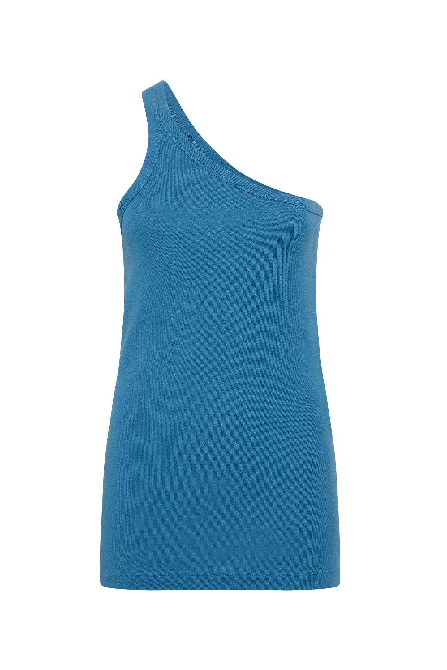 RIB CUTAWAY ONE SHOULDER TANK - RIVER BLUE