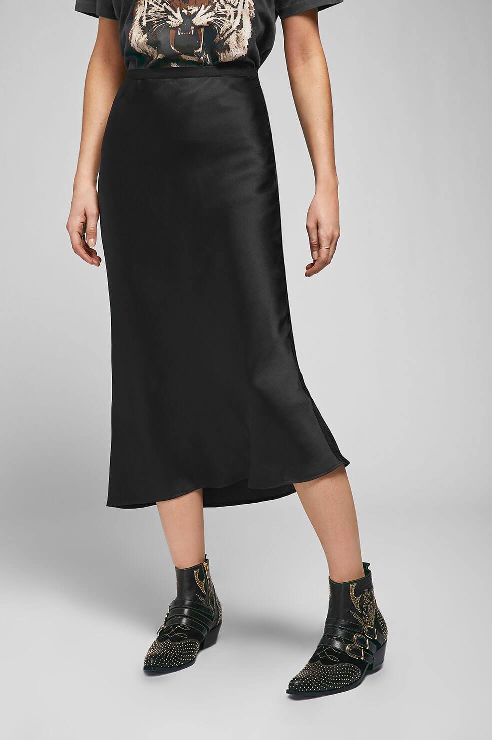 BAR SILK SKIRT BLACK ATELIER ON GEORGE