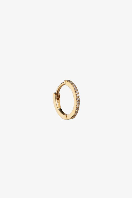 SMALL DIAMOND HOOP - GOLD