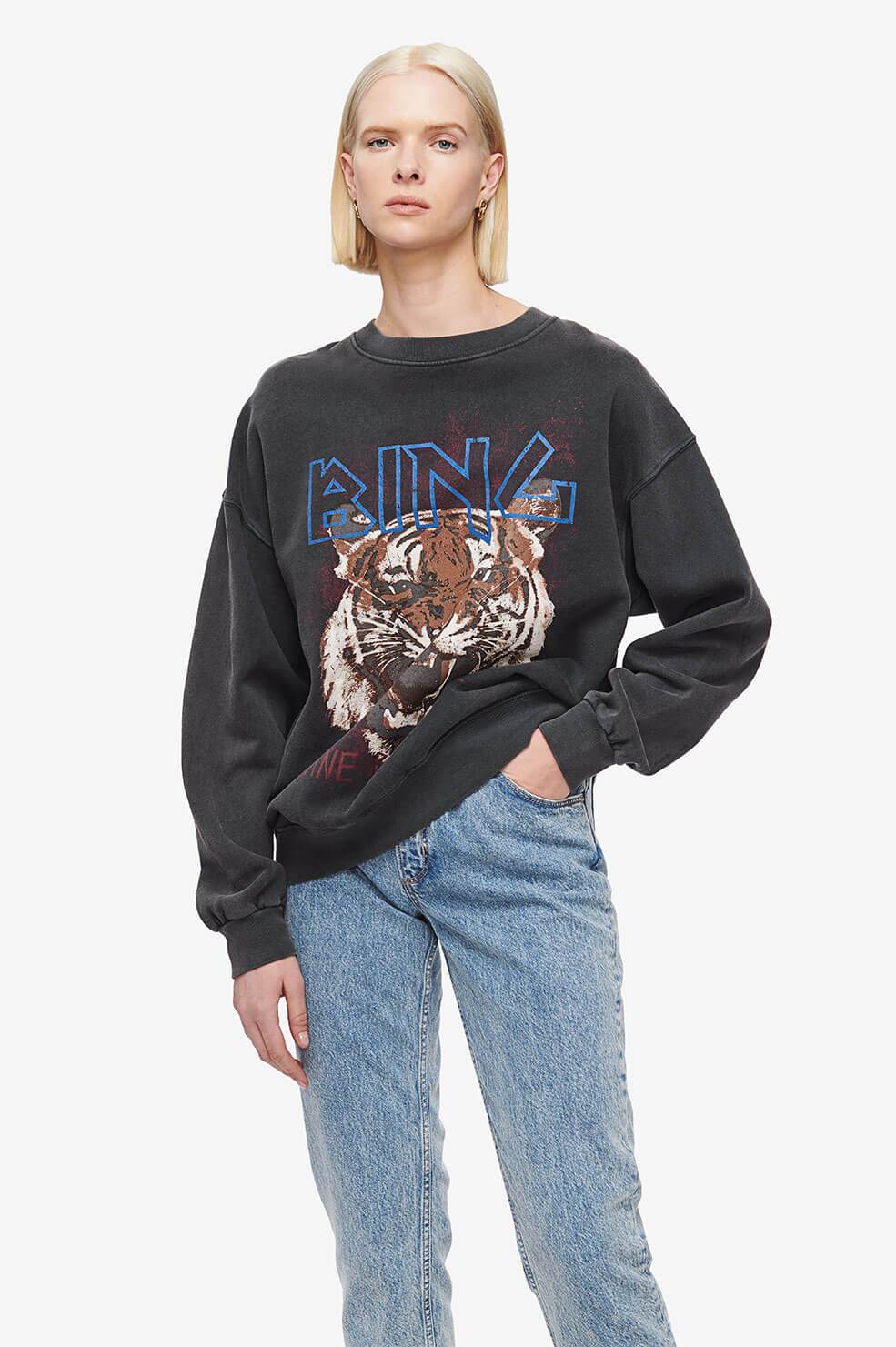 Anine Bing Tiger Sweatshirt - Black