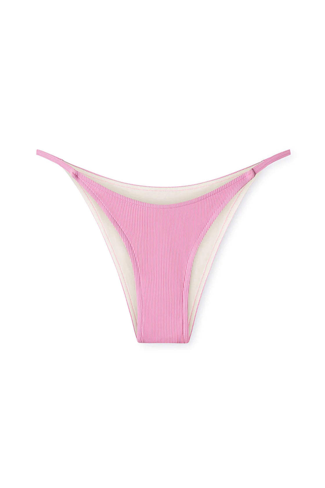 SEA PINK RIBBED CURVED BRIEF - SEA PINK