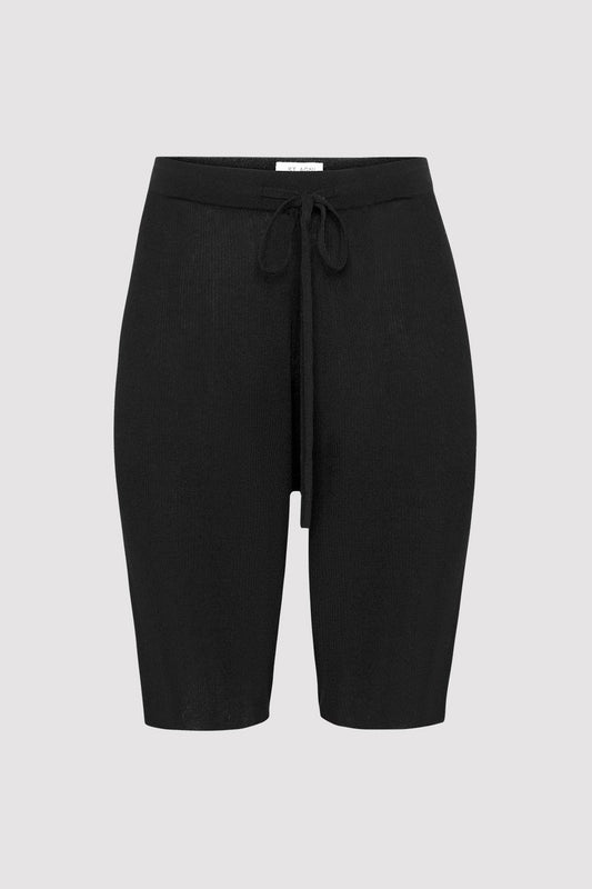 ZOLA KNIT LONG SHORTS - BLACK