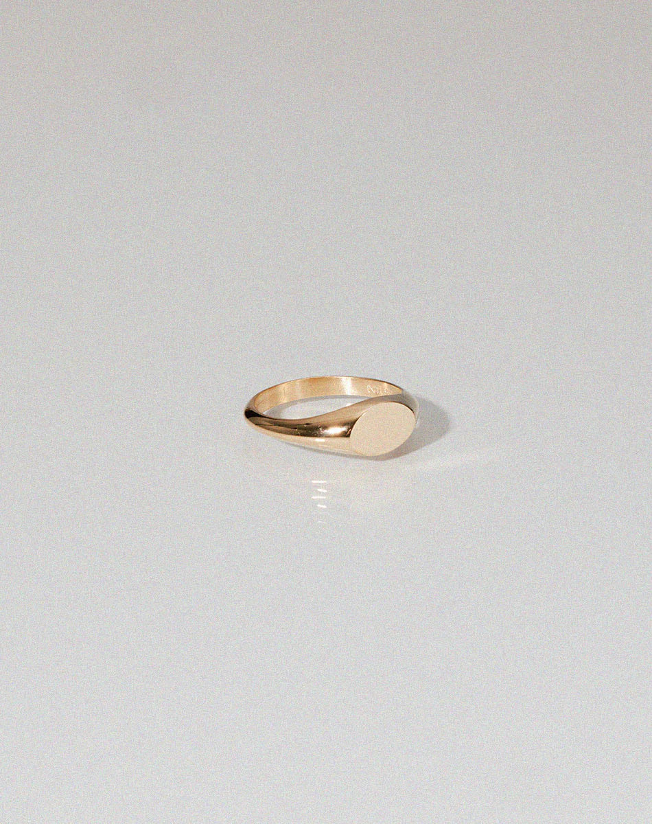 MINI MELROSE SIGNET RING - GOLD PLATED