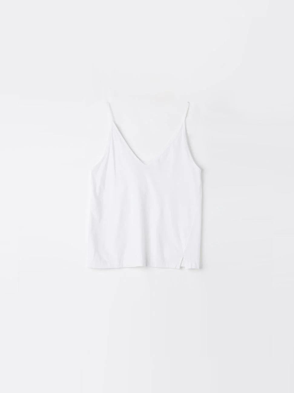 V NECK JERSEY CAMISOLE - WHITE