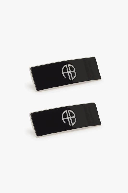 ANINE BING HAIR CLIPS X2 - BLACK