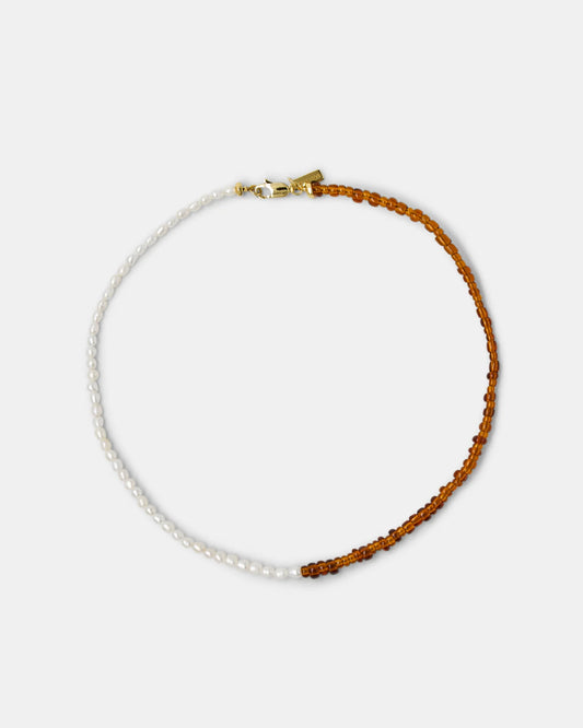 TOFFEE PEARL CHOKER - GOLD