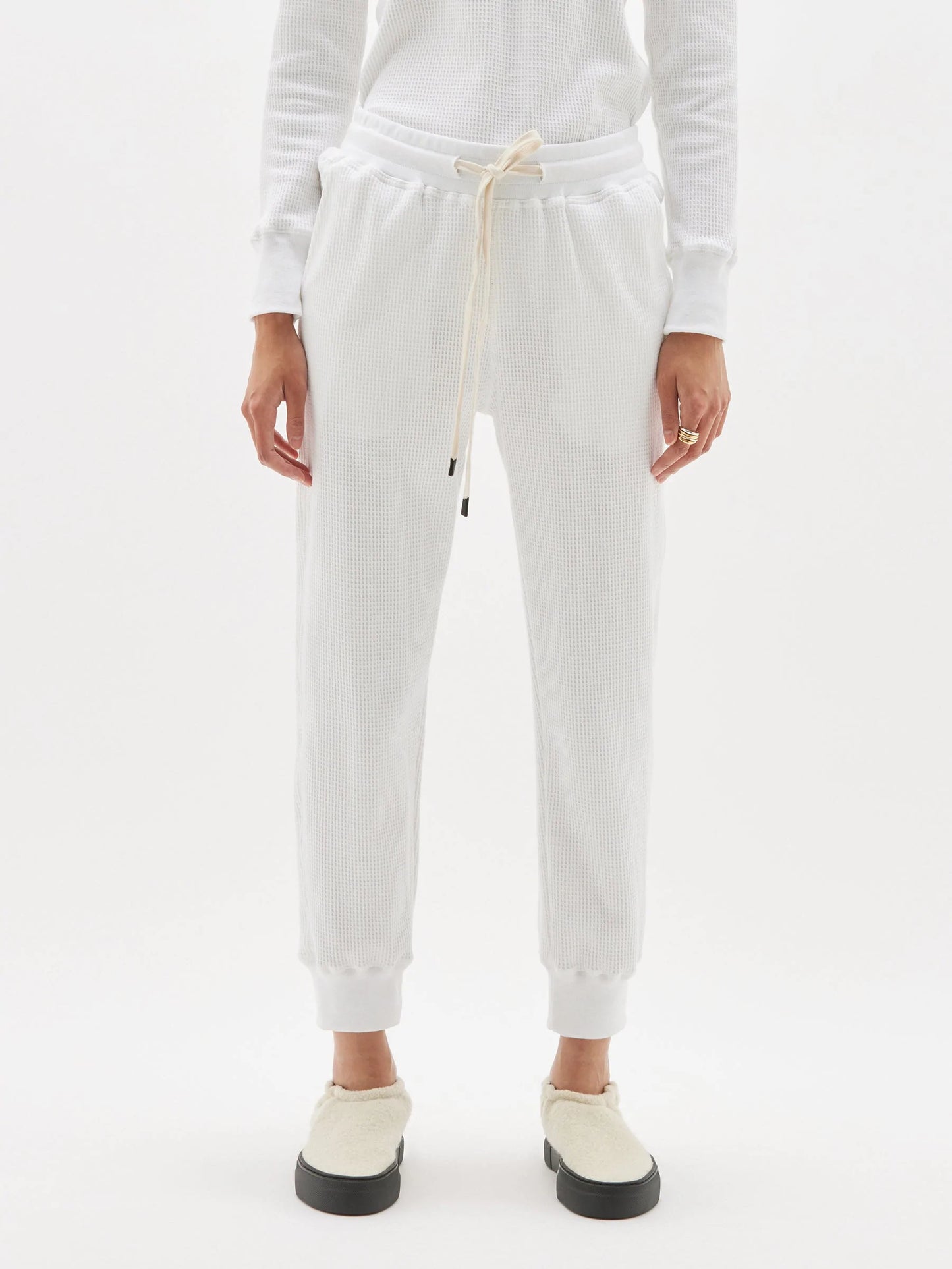 REGULAR WAFFLE TRACKPANT - WHITE