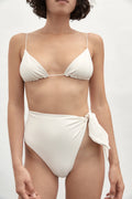 ASYMMETRICAL TIE BOTTOM - ECRU