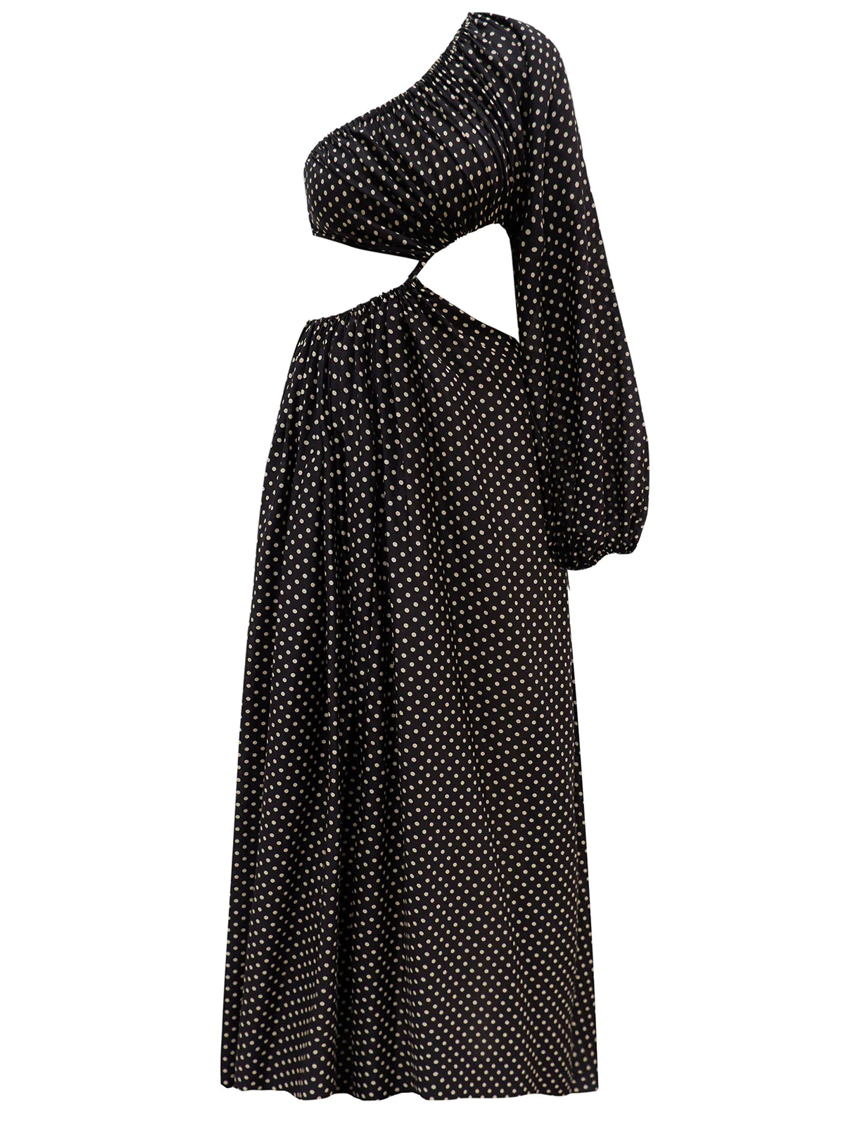 ASYMMETRIC WAVE DRESS - POLKA DOT