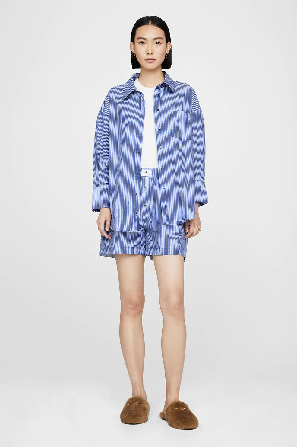 MIKA SHIRT - BLUE AND WHITE STRIPE