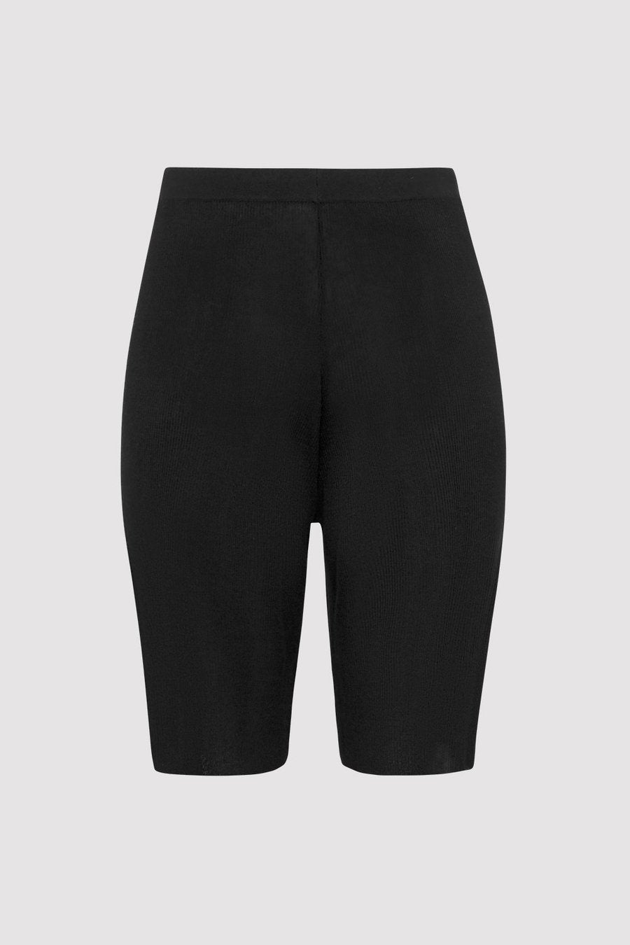 ZOLA KNIT LONG SHORTS - BLACK