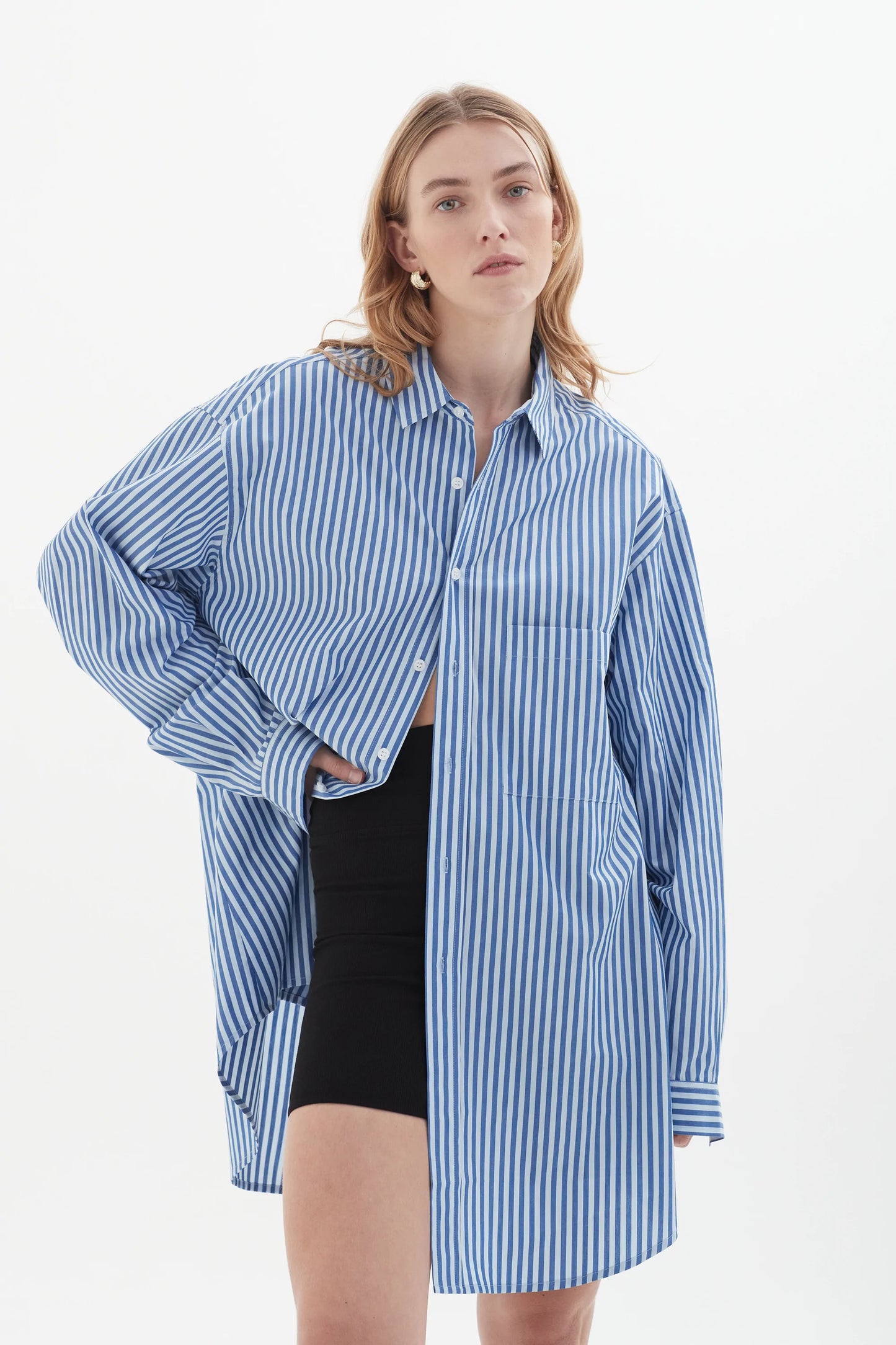 LIAM SHIRT - NAVY THIN STRIPE